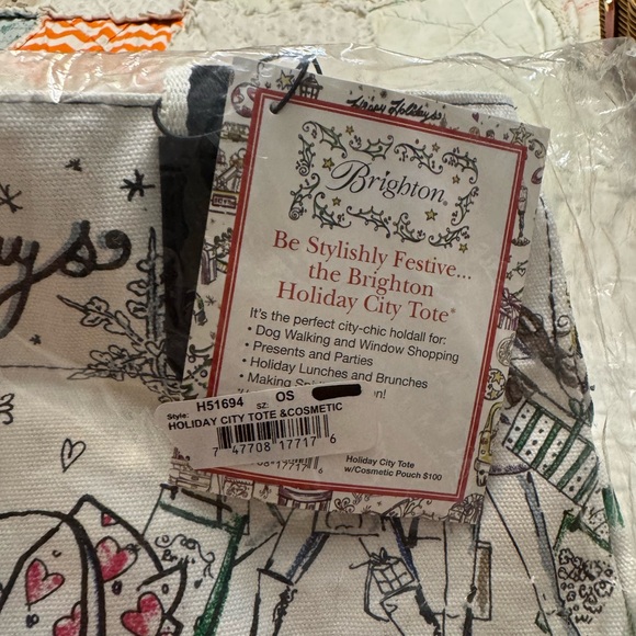 Brighton Holiday City Tote NWT Christmas Shopper Bag $100 Retail